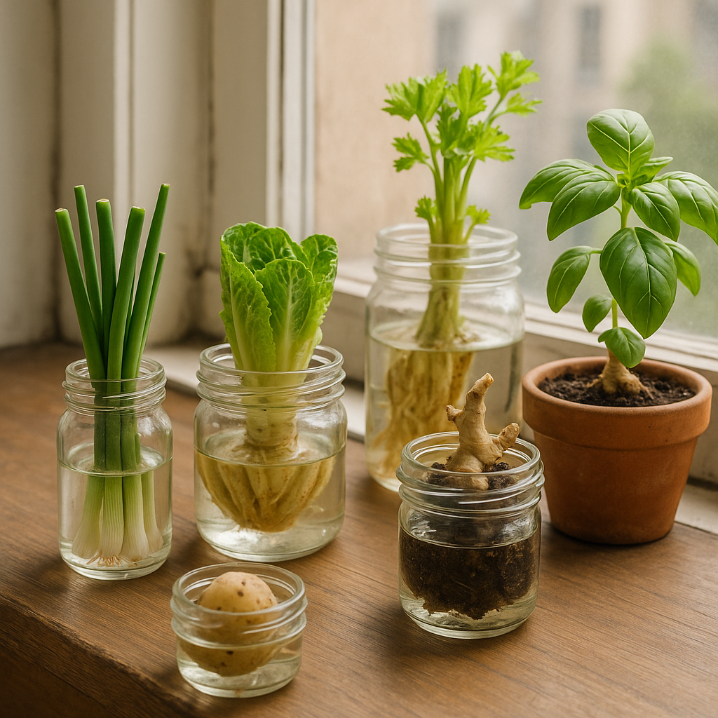 🌿 Regrowing: Wie du Küchenreste in kleine Pflanzen-Wunder verwandelst