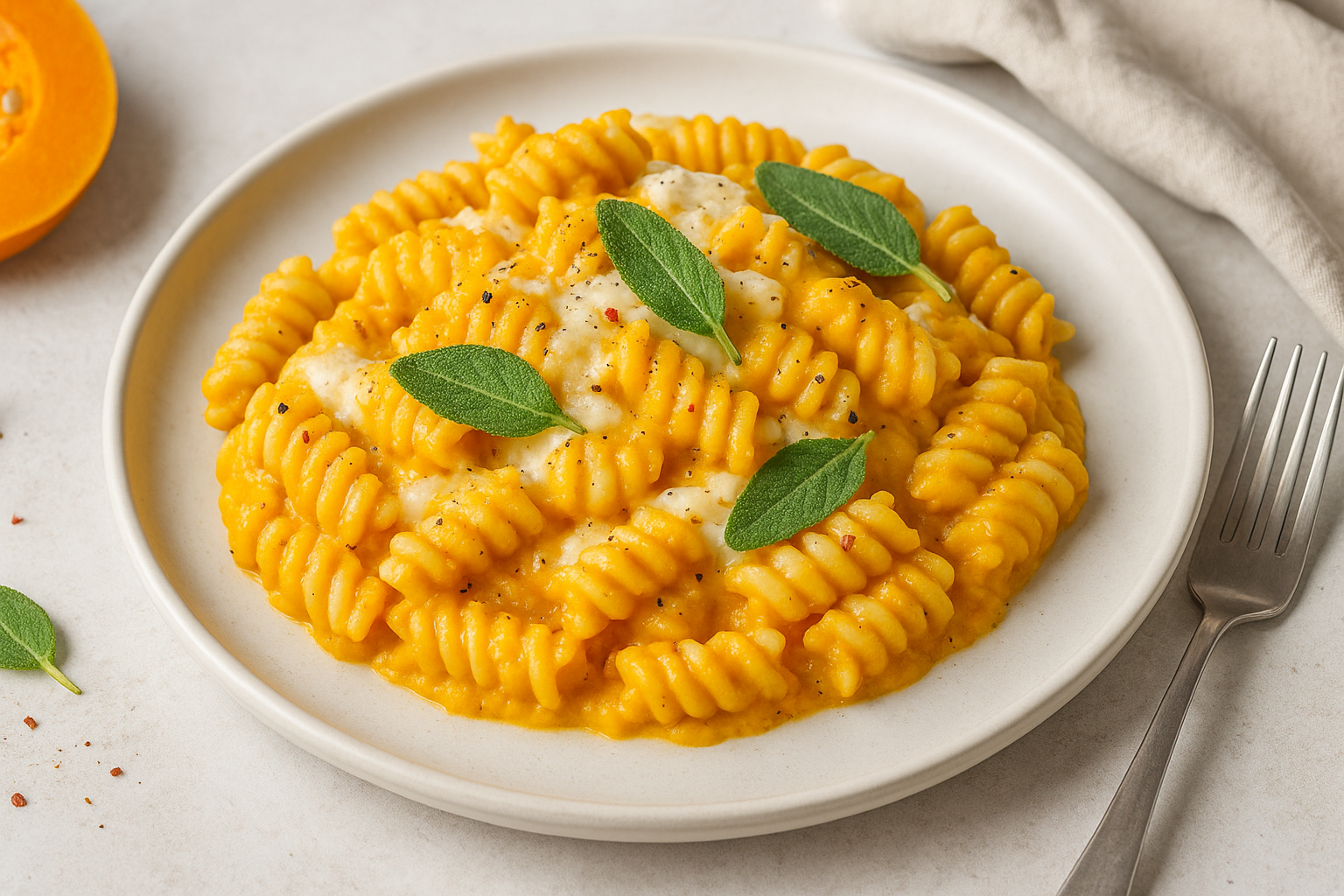 Cremig-scharfe Kürbis-Pasta