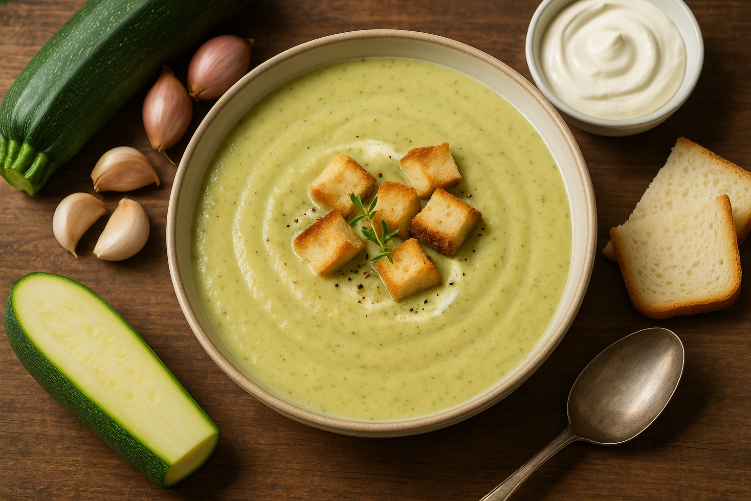 🥣 Zucchinicremesuppe – einfach, cremig & unglaublich aromatisch